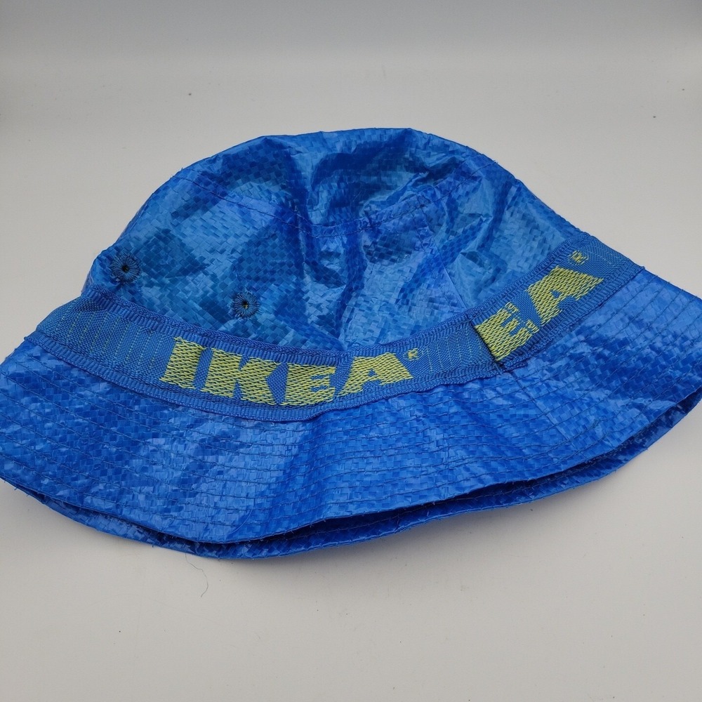IKEA KNORVA Bucket Hat Blue Frakta Bag Material Novelty Limited Edition Mens OS